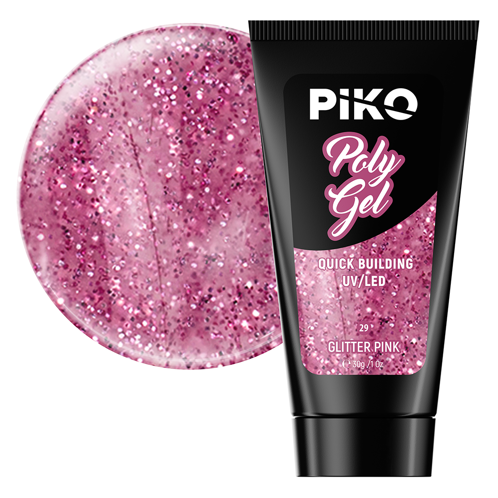 Polygel color, Piko, 30 g, 29 Glitter Pink lila-rossa.ro imagine noua 2022