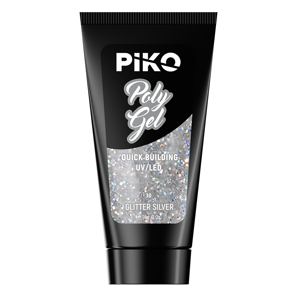 Polygel color, Piko, 30 g, 30 Glitter Silver, [3],https:lilarossa.ro
