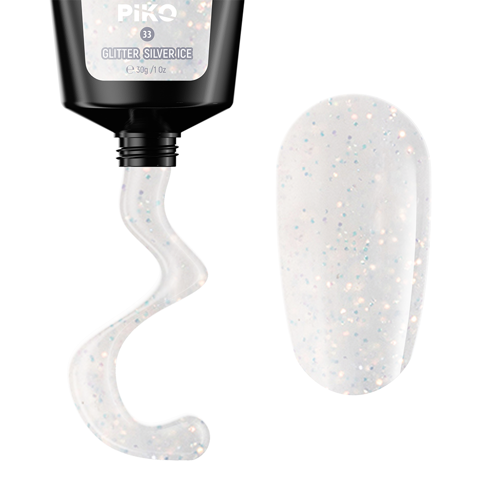 Polygel color, Piko, 30 g, 33 Glitter Silver Ice, [2],https:lilarossa.ro