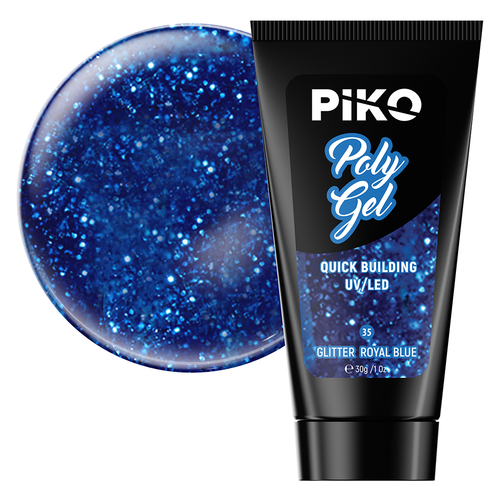 Polygel color, Piko, 30 g, 35 Glitter Royal Blue lila-rossa.ro imagine noua 2022