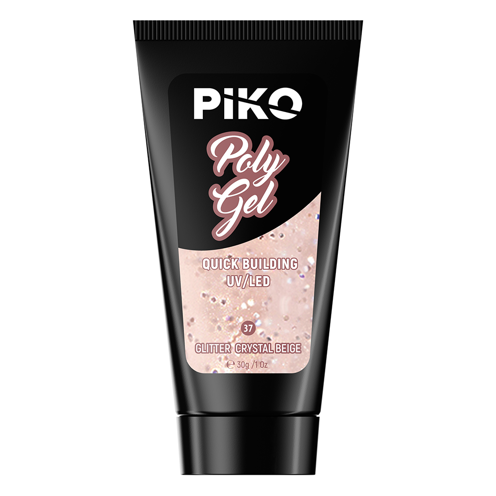 Polygel color, Piko, 30 g, 37 Glitter Crystal Beige, [3],https:lilarossa.ro