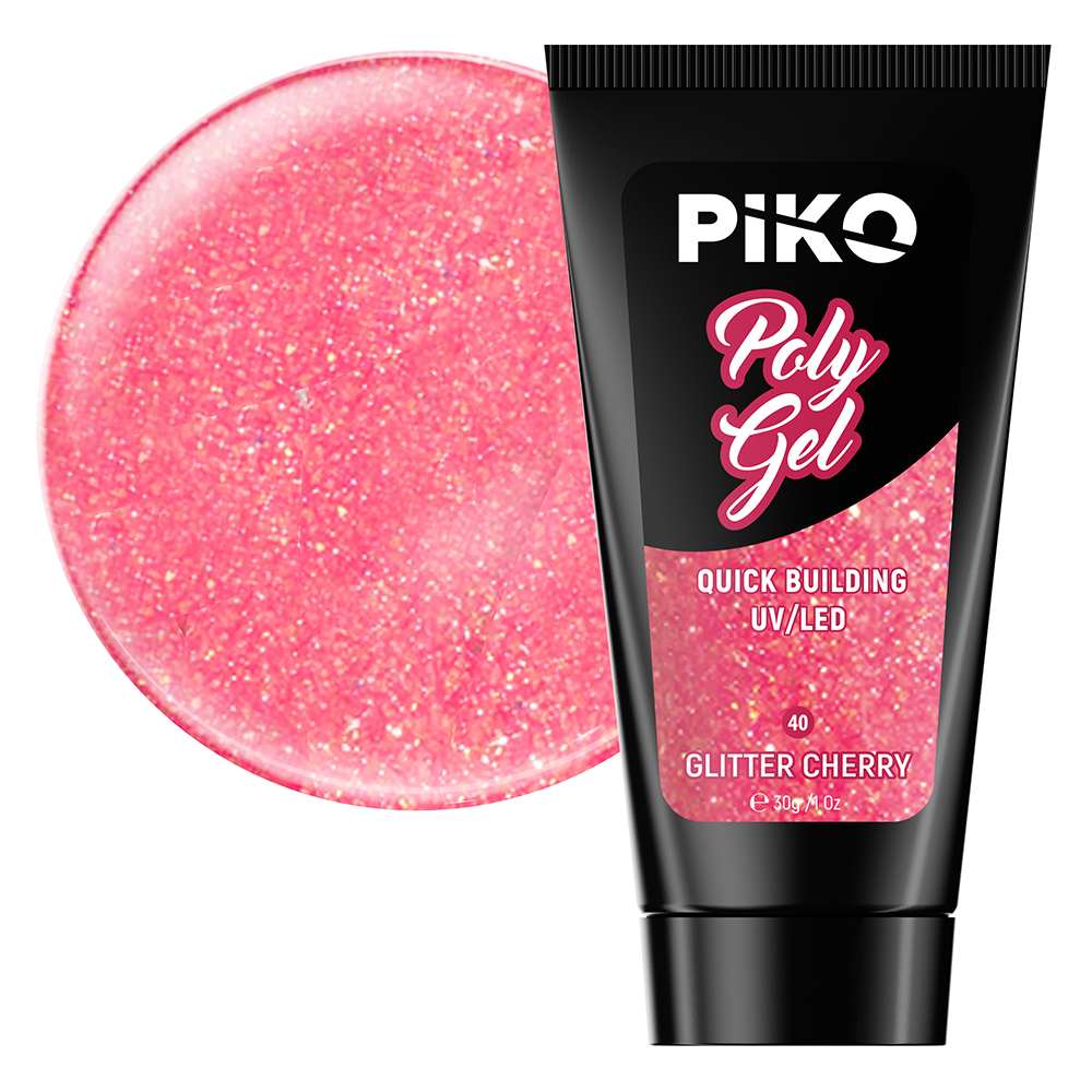 Polygel color, Piko, 30 g, 40 Glitter Cherry lila-rossa.ro imagine noua 2022