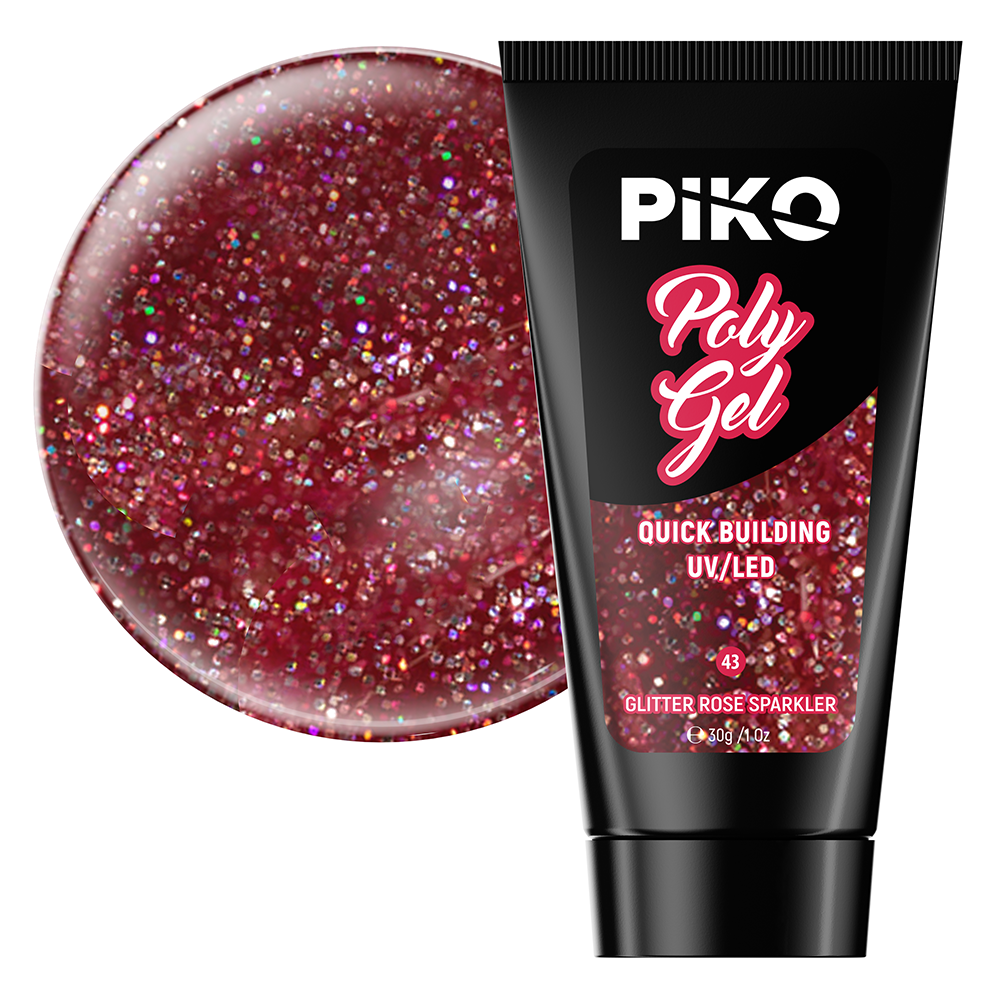 Polygel color, Piko, 30 g, 43 Glitter Rose Sparkler lila-rossa.ro imagine noua 2022
