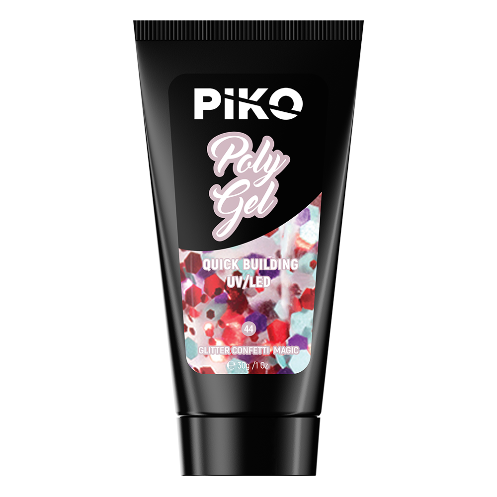 Polygel color, Piko, 30 g,  44 Glitter Confetti Magic, [3],https:lilarossa.ro