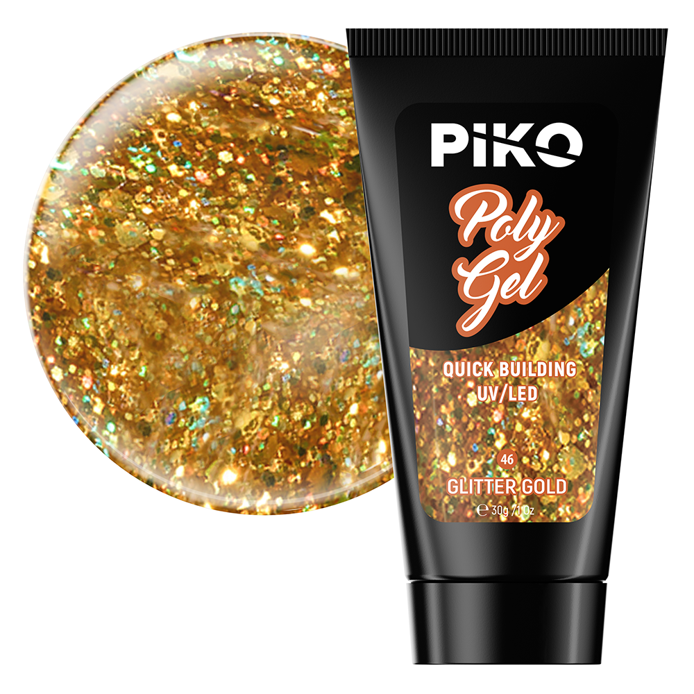 Polygel color, Piko, 30 g, 46 Glitter Gold lila-rossa.ro imagine noua 2022