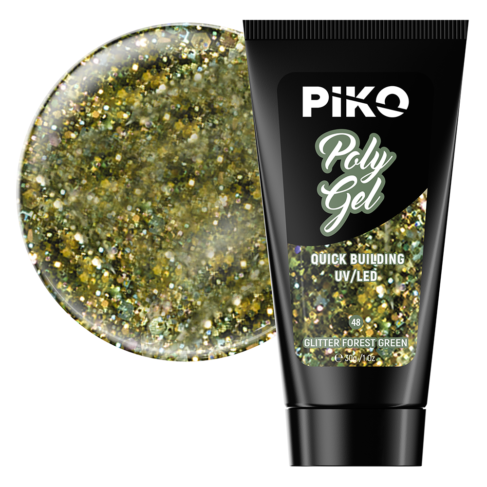Polygel color, Piko, 30 g, 48 Glitter Forest Green