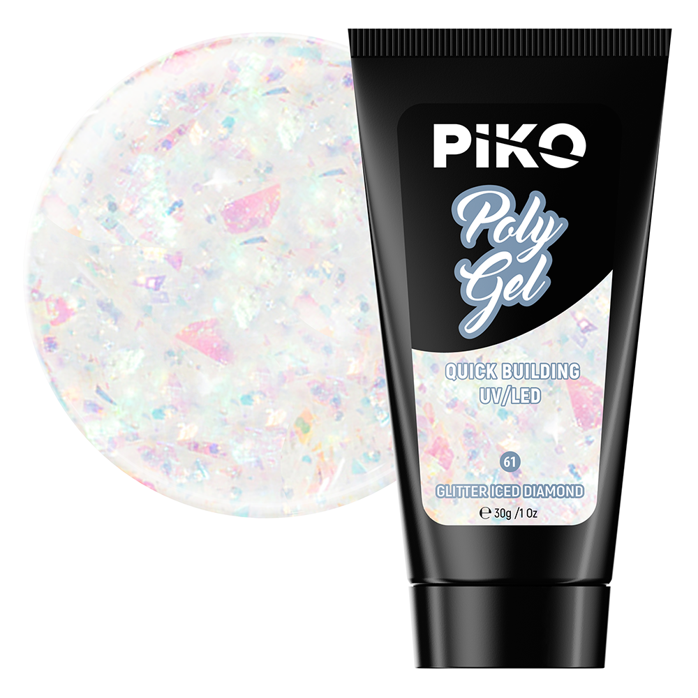 Poze Polygel color, Piko, 30 g, 61 Glitter Iced Diamond lila-rossa.ro 
