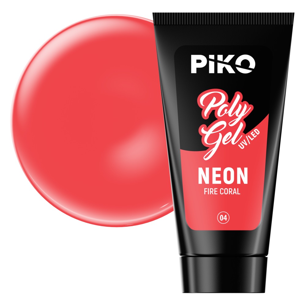 Polygel color Piko Neon, 30 ml, 04 Fire Coral lila-rossa.ro imagine noua 2022