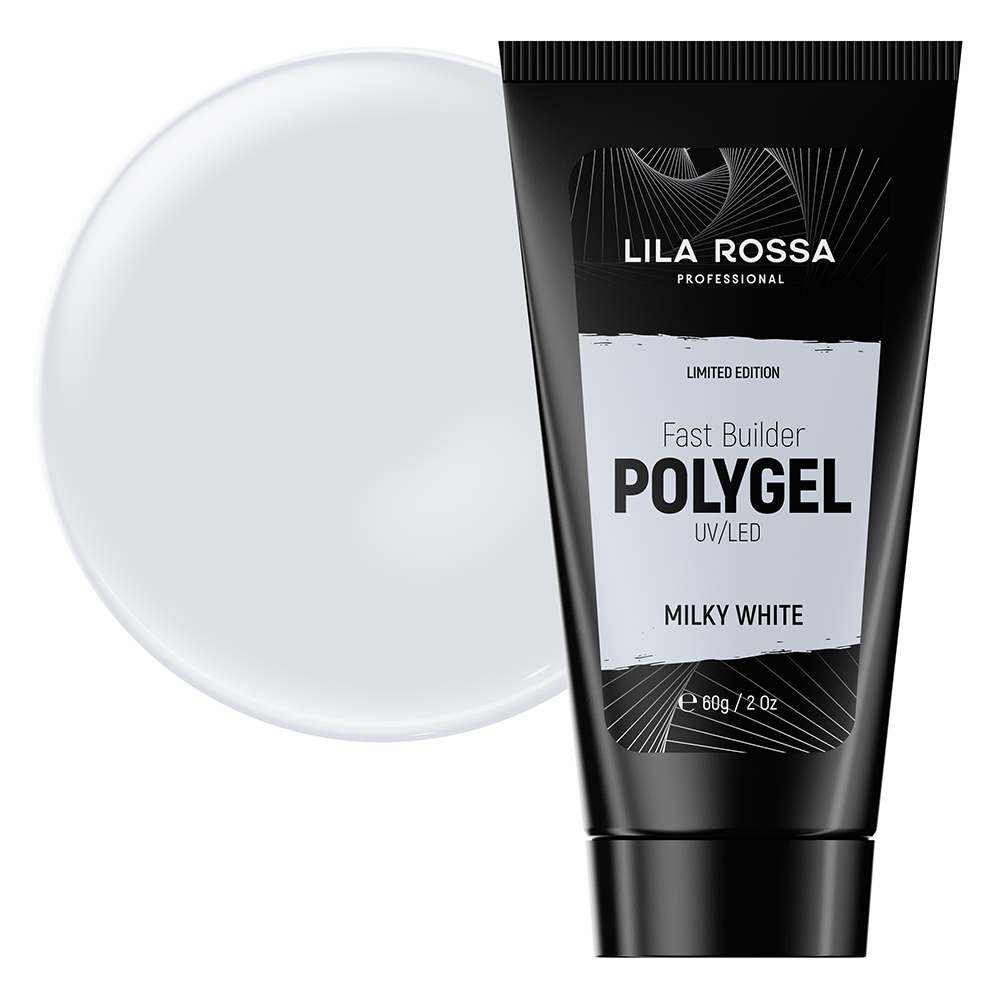 Polygel Lila Rossa Premium, 60 g, Milky White Lila