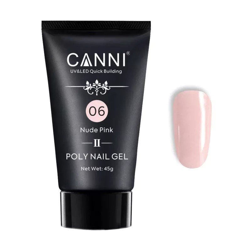 Polygel uv Canni pentru constructie unghii, Premium 06, 45 ml, nude pink CANNI imagine noua 2022