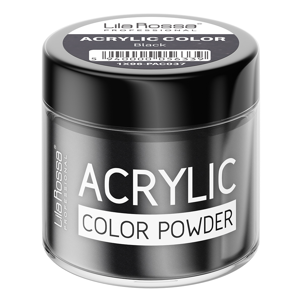 Pudra acrilica color, Lila Rossa, Black, 7 g, [2],https:lilarossa.ro