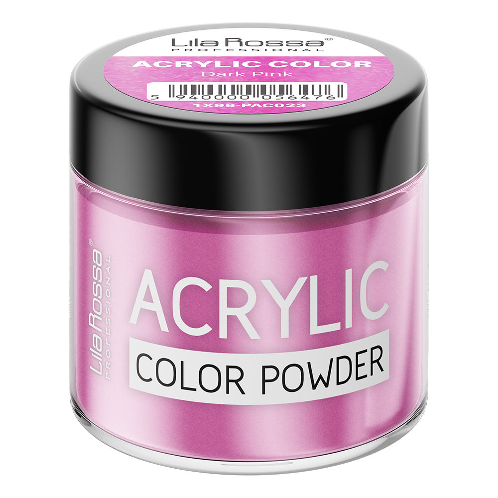 Pudra acrilica color, Lila Rossa, Dark Pink, 7 g, [2],https:lilarossa.ro