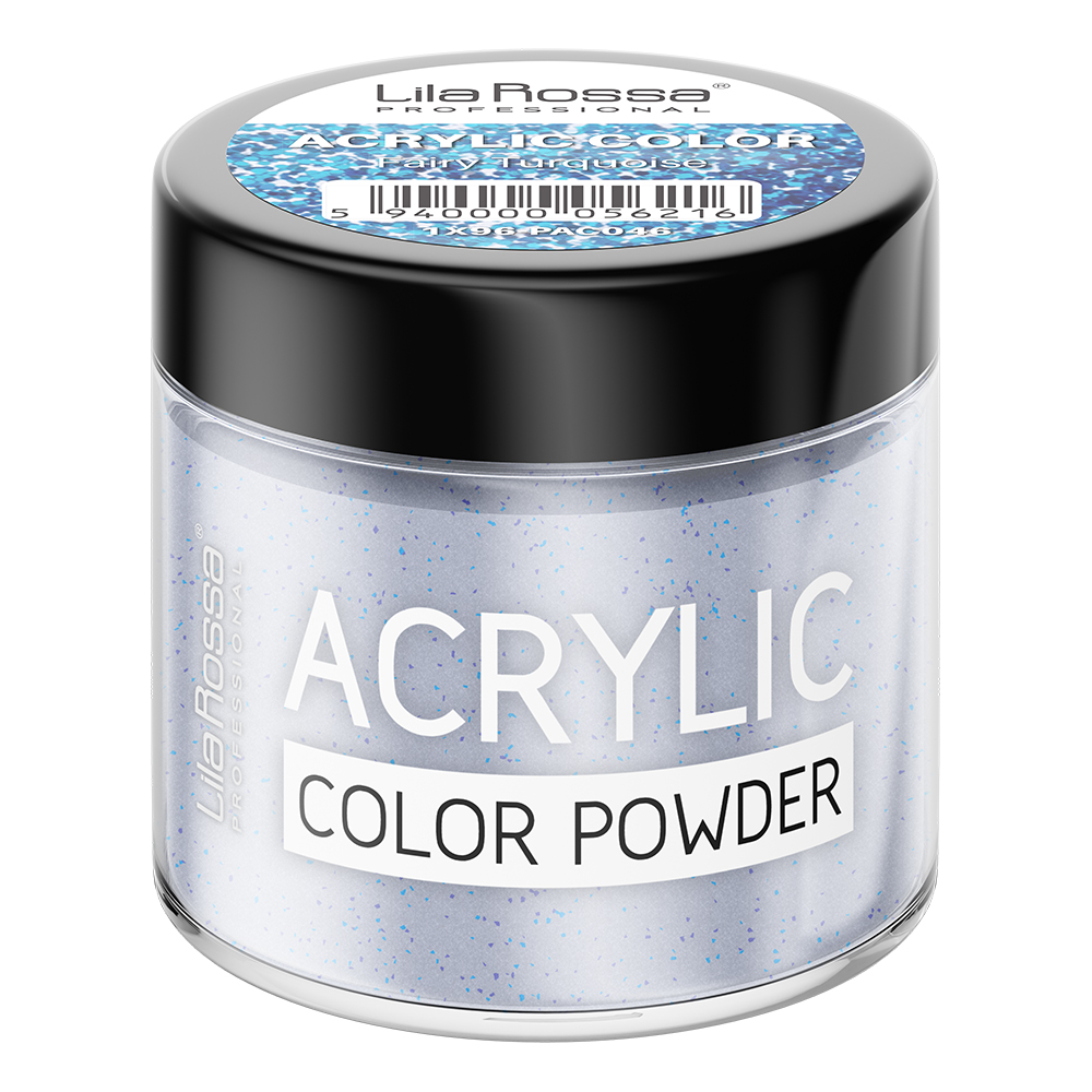 Pudra acrilica color, Lila Rossa, Fairy Turquoise, 7 g, [2],https:lilarossa.ro