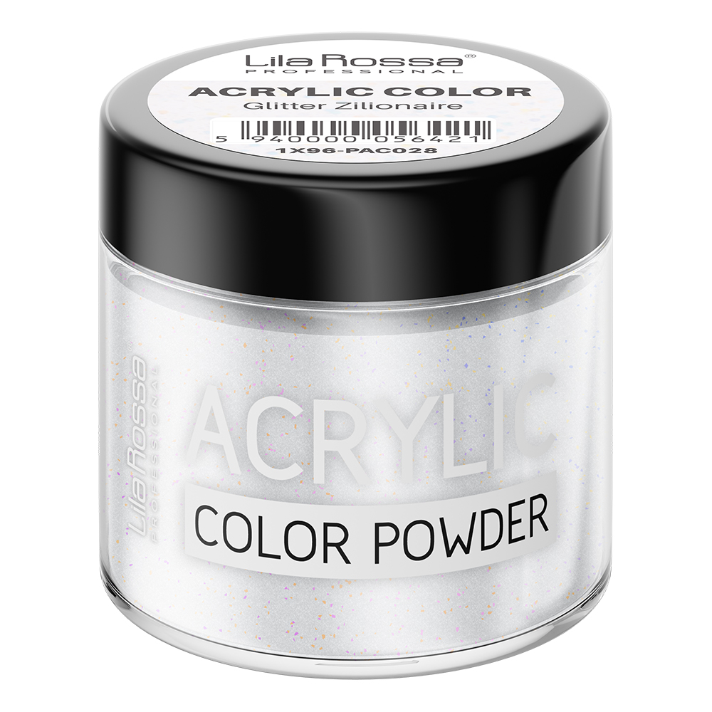 Pudra acrilica color, Lila Rossa, Glitter Zilionaire, 7 g, [2],https:lilarossa.ro