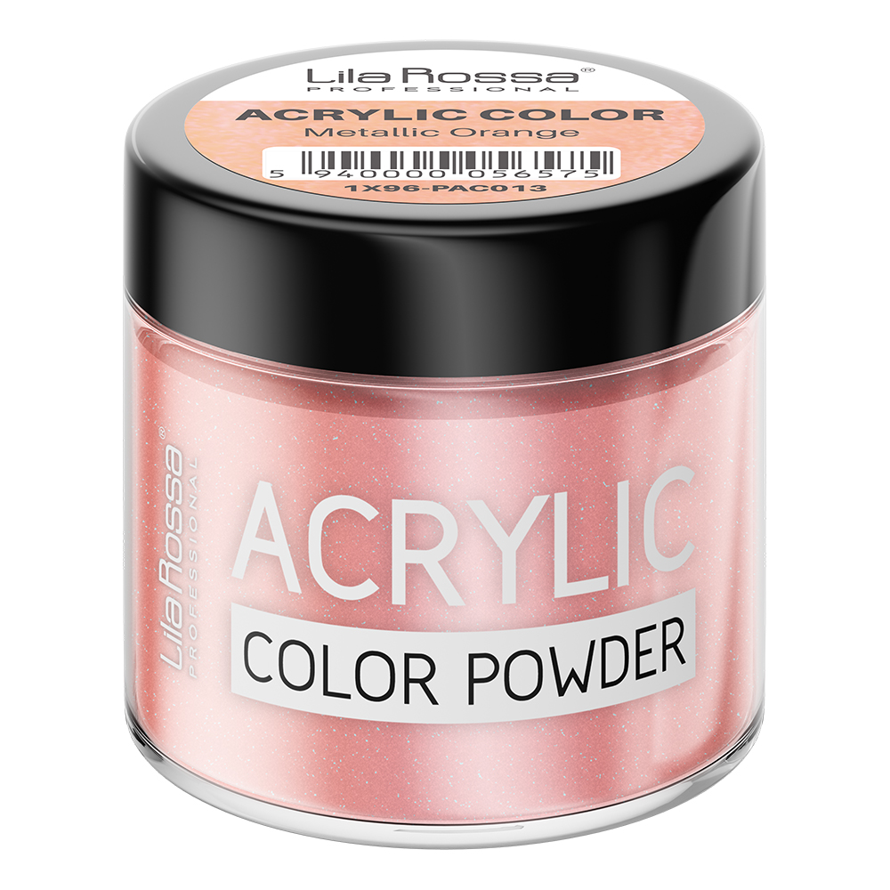 Pudra acrilica color, Lila Rossa, Metallic Orange, 7 g, [2],https:lilarossa.ro