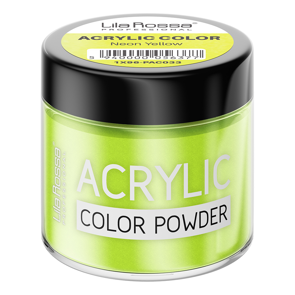 Pudra acrilica color, Lila Rossa, Neon Yellow, 7 g, [2],https:lilarossa.ro