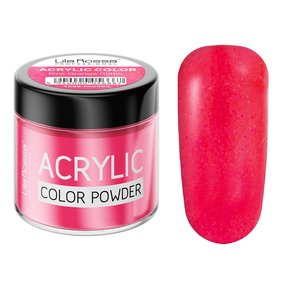 Poze Pudra acrilica color, Lila Rossa, Pink Orange Glitter, 7 g 