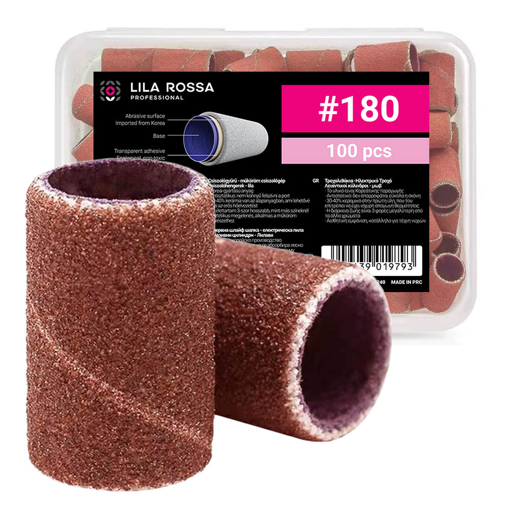 Rezerve smirghel pentru freza unghii, 100 bucati, maro, #180 Lila Rossa imagine noua 2022