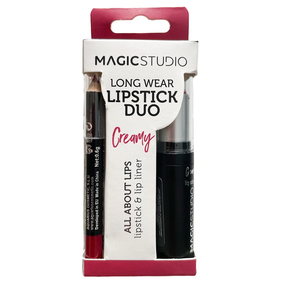 Ruj si creion de buze Magic Studio,Creamy, nr 1, rosu inchis lila-rossa.ro imagine noua 2022