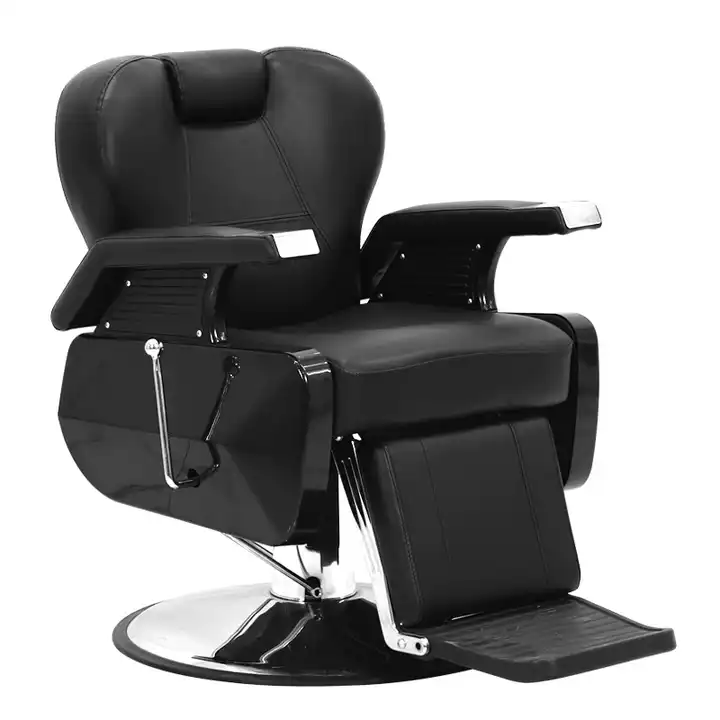 Scaun coafor si frizerie barbershop Keos, Lila Rossa, Profesional, inaltime reglabila, din piele ecologica, negru BX-2687