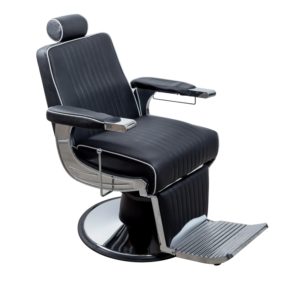 Scaun de  frizerie Lila Rossa, piele ecologica, inaltime reglabila, negru