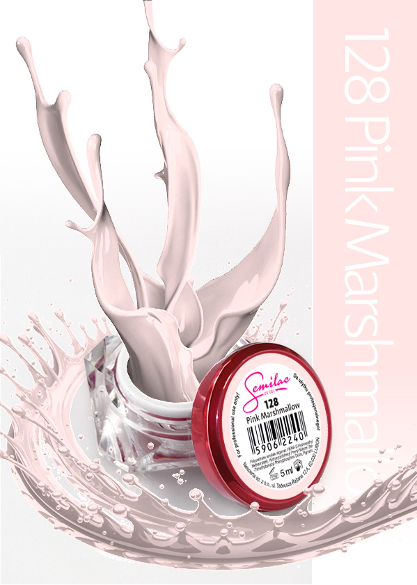 Gel Uv Color Semilac, Pink Marshmallow 128 poza