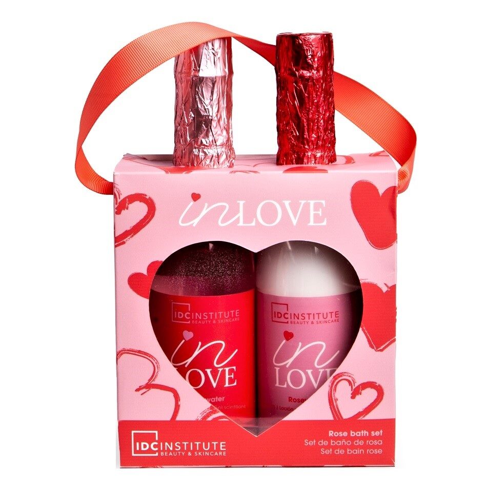 Set gel de dus si lotiune de corp In Love Rose, IDC Institute, 540ml