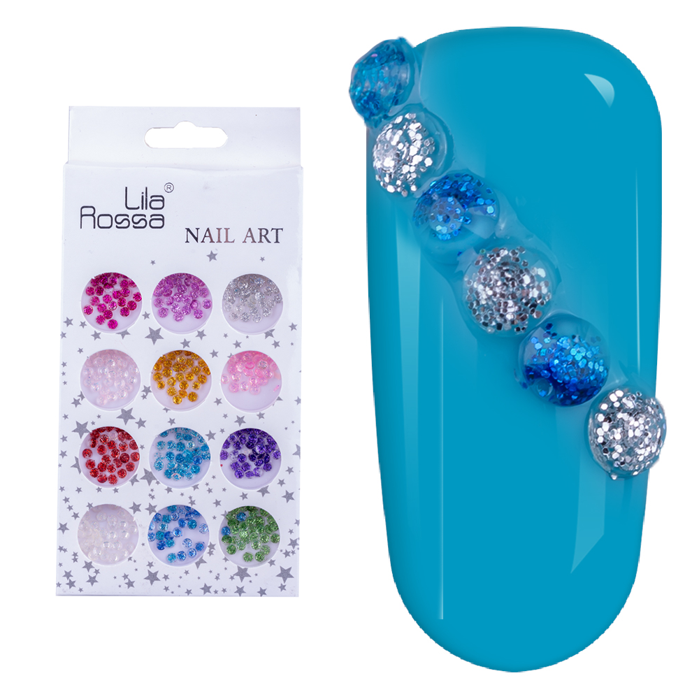 Set decoratiuni unghii, Lila Rossa, pietricele cu sclipici