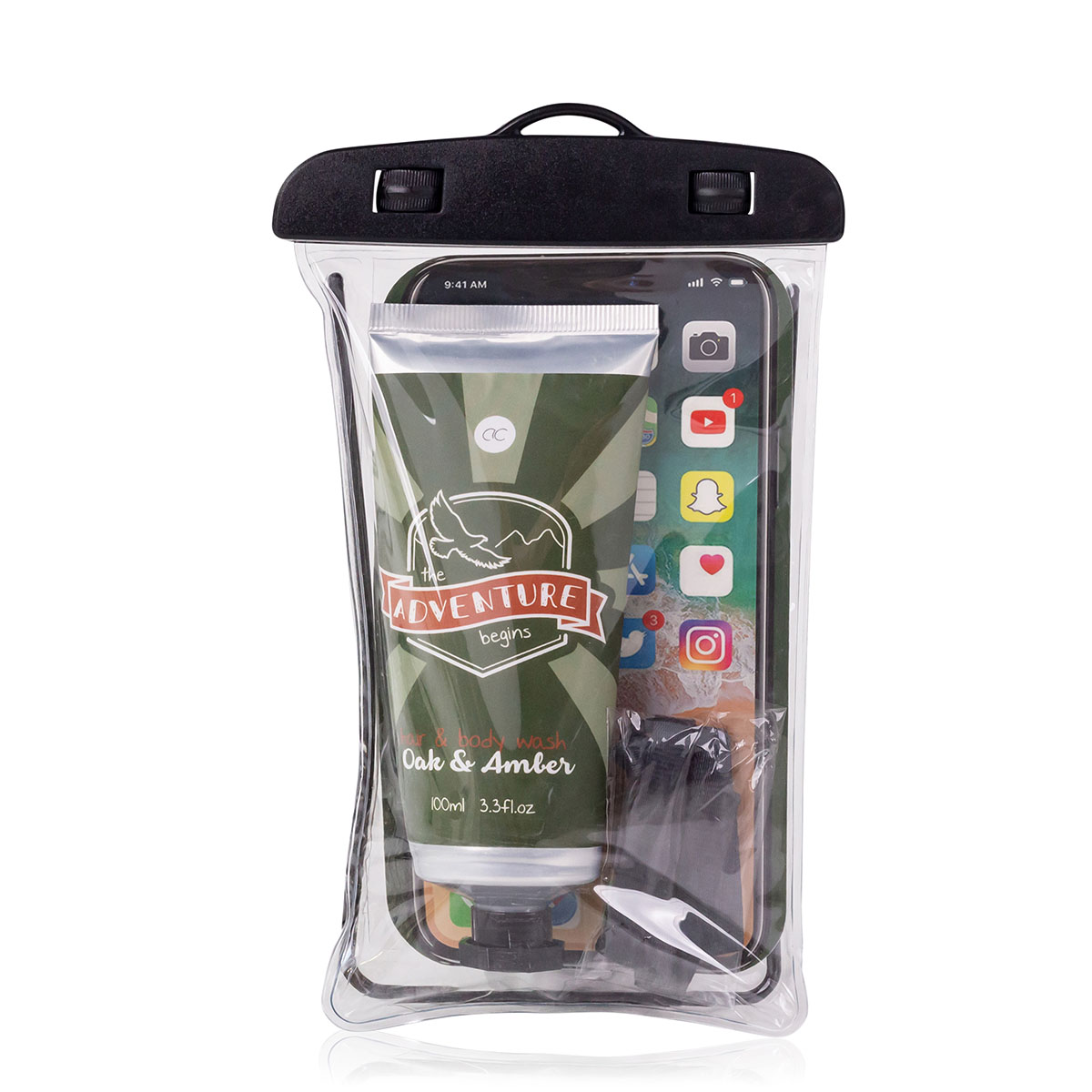 Set cadou barbati, gel de dus, husa telefon, ADVENTURE COLLECTION