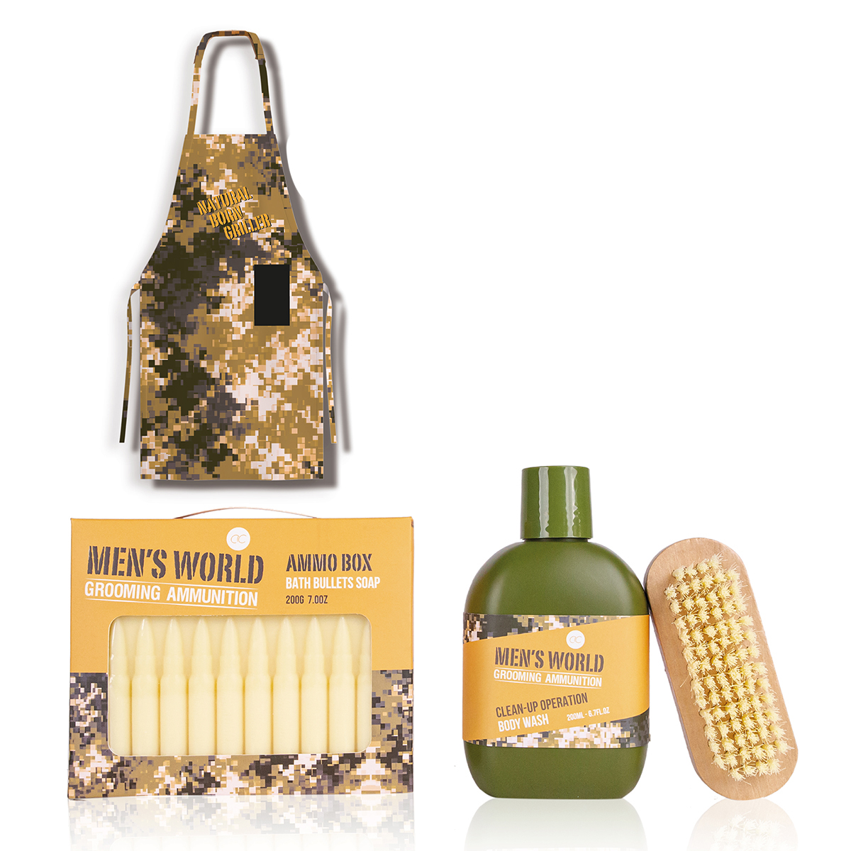 Set cadou barbati, gel de dus, sapun, perie, sort gratar, [2],https:lilarossa.ro