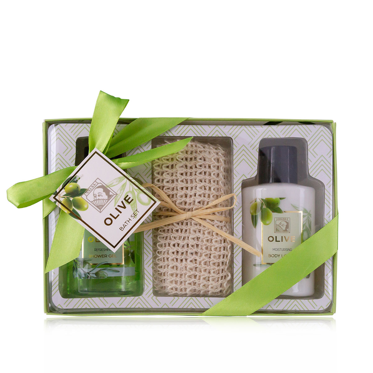 Set cadou femei, gel de dus, lotiune de corp, prosop, OLIVE