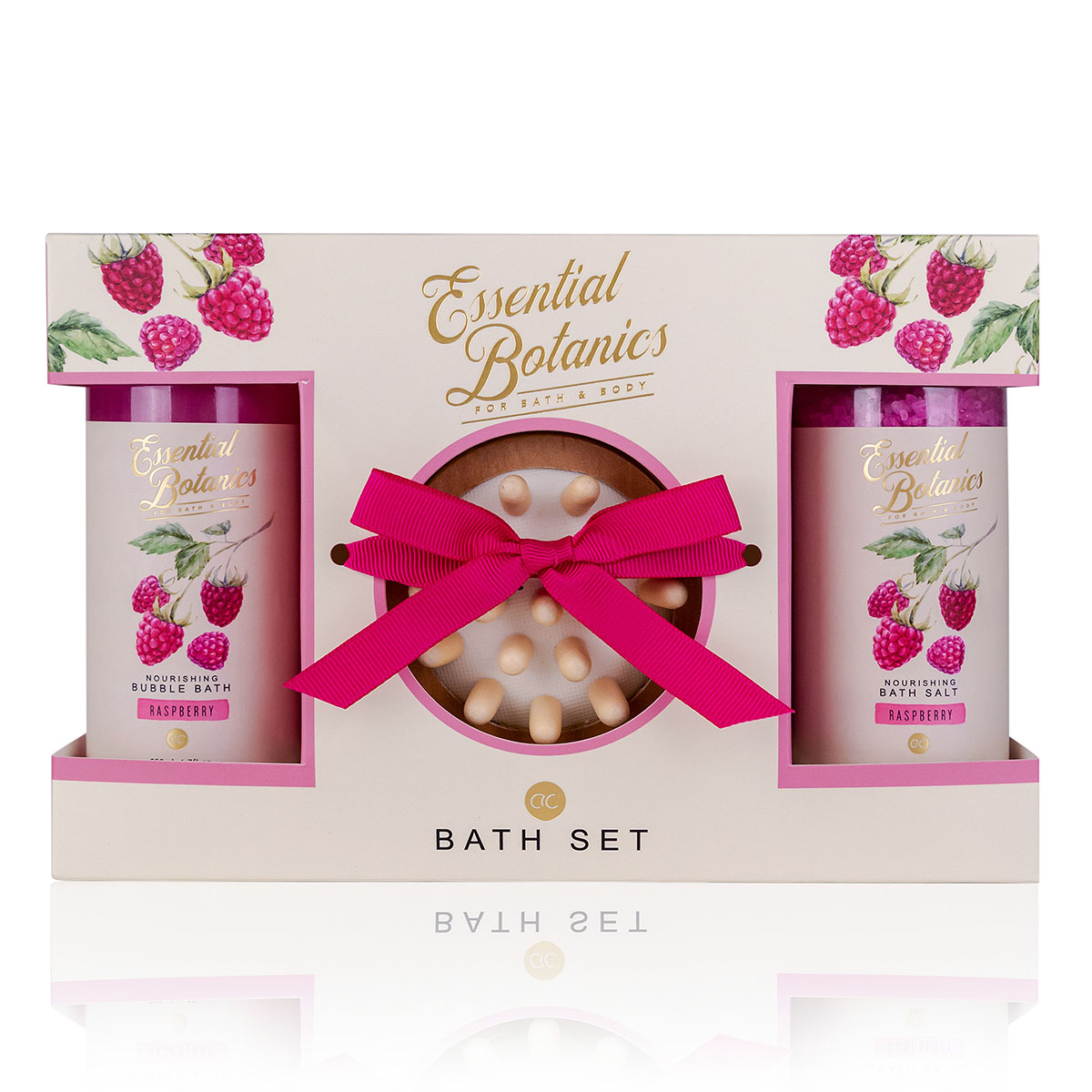 Set cadou femei, gel de dus, sare de baie, perie de masaj