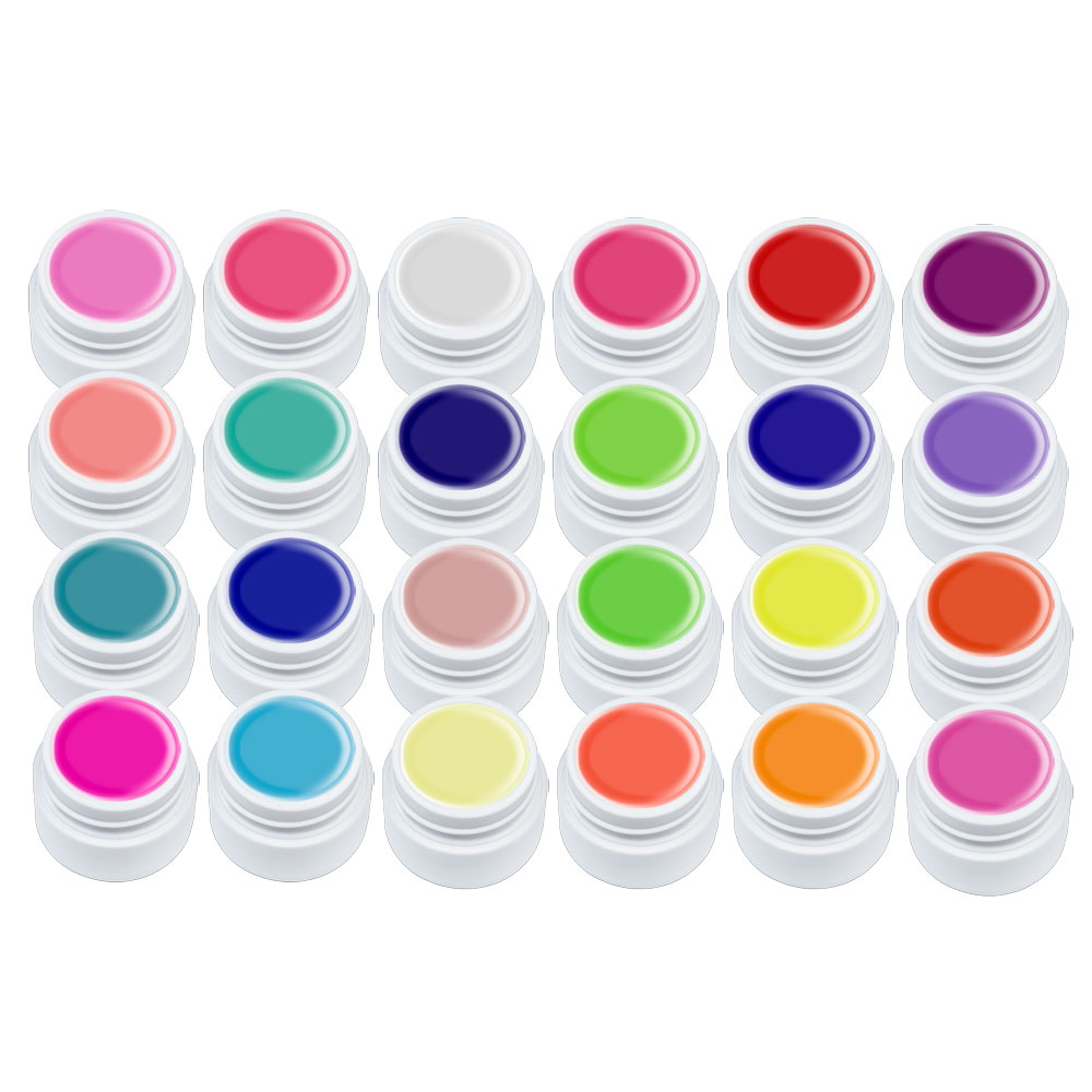 Set gel color Miley, Neon Series, 24 buc x 5 ml, m2401 lila-rossa.ro imagine noua 2022
