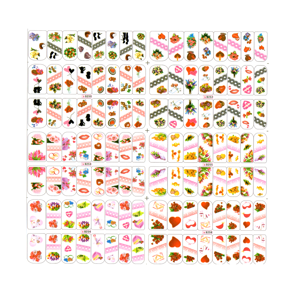 Sticker A4 pentru decor unghii,  249-256