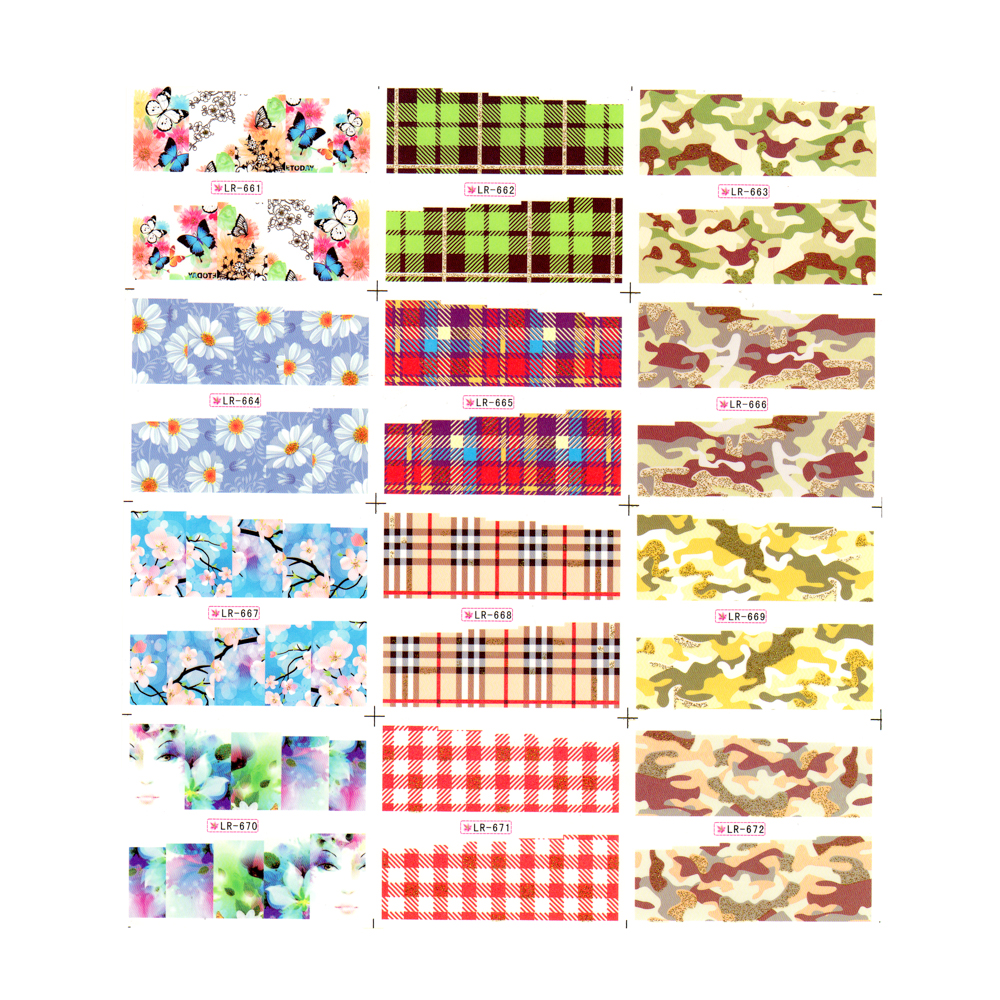 Sticker A4 pentru decor unghii 12 in 1, 661-672 Lila Rossa imagine noua 2022