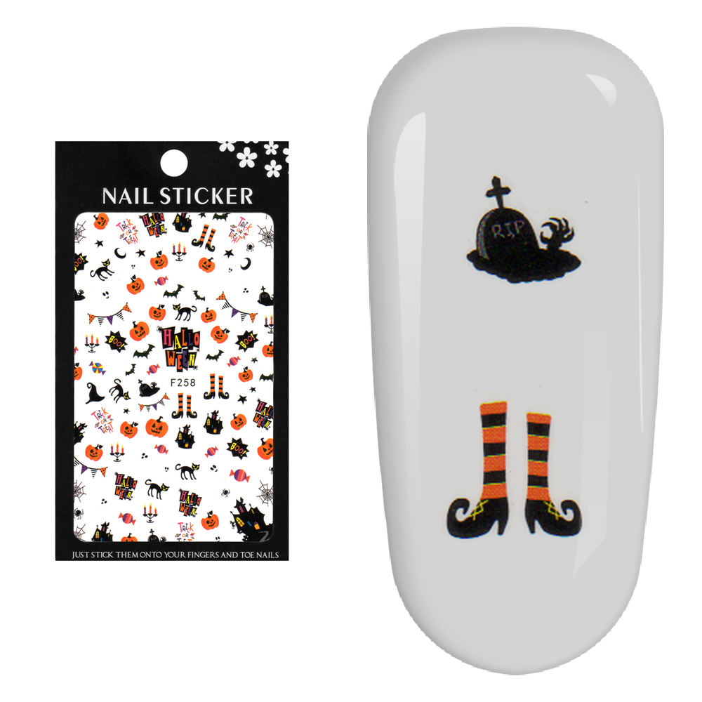 Stickere pentru decor unghii Lila Rossa, pentru Halloween, f258, [2],https:lilarossa.ro