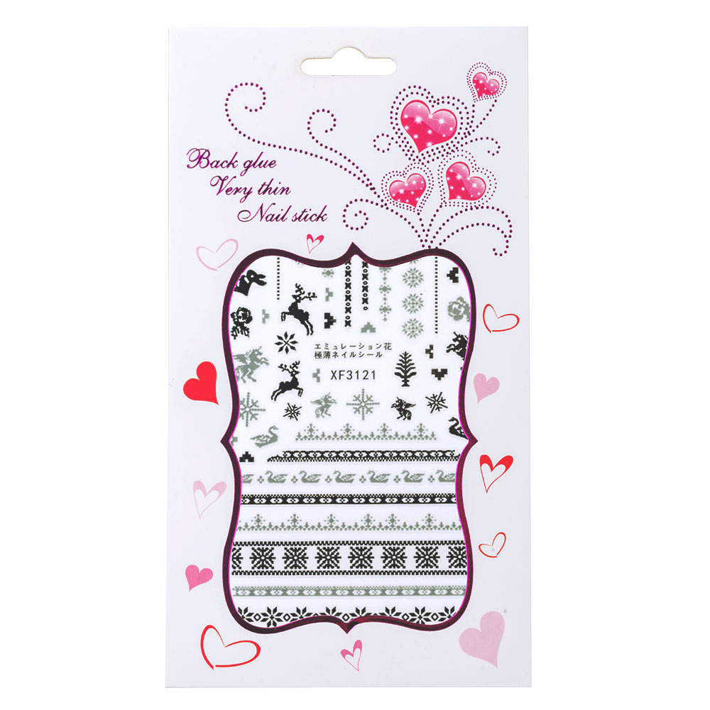 Sticker Lila Rossa pentru decor unghii, Craciun, Revelion si iarna, nail art, xf3121