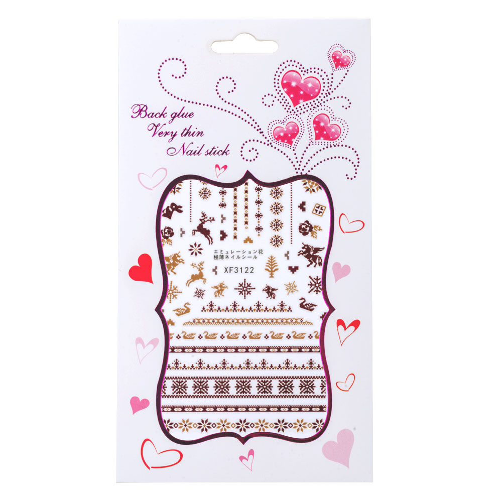 Sticker Lila Rossa pentru decor unghii, Craciun, Revelion si iarna, nail art, xf3122