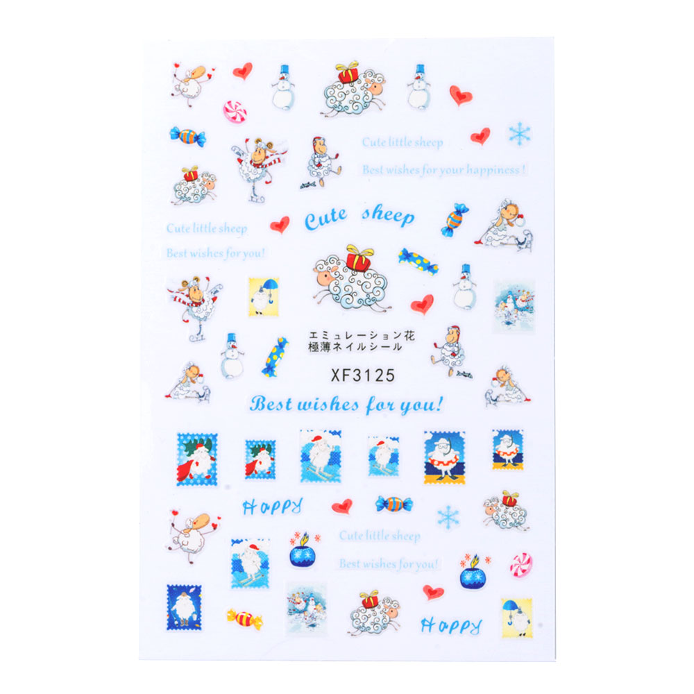 Sticker Lila Rossa pentru decor unghii, Craciun, Revelion si iarna, nail art, xf3125, [3],https:lilarossa.ro