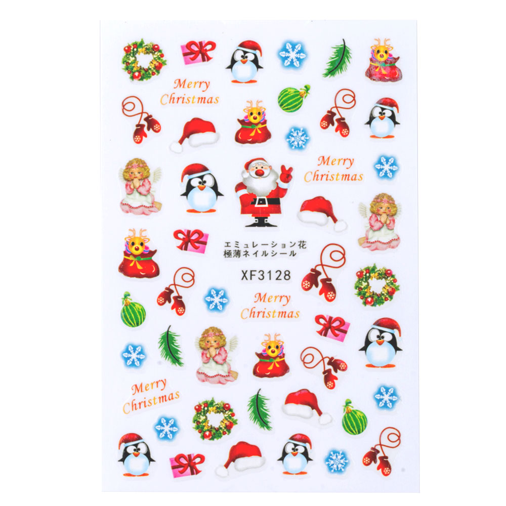 Sticker Lila Rossa pentru decor unghii, Craciun, Revelion si iarna, nail art, xf3128, [2],https:lilarossa.ro