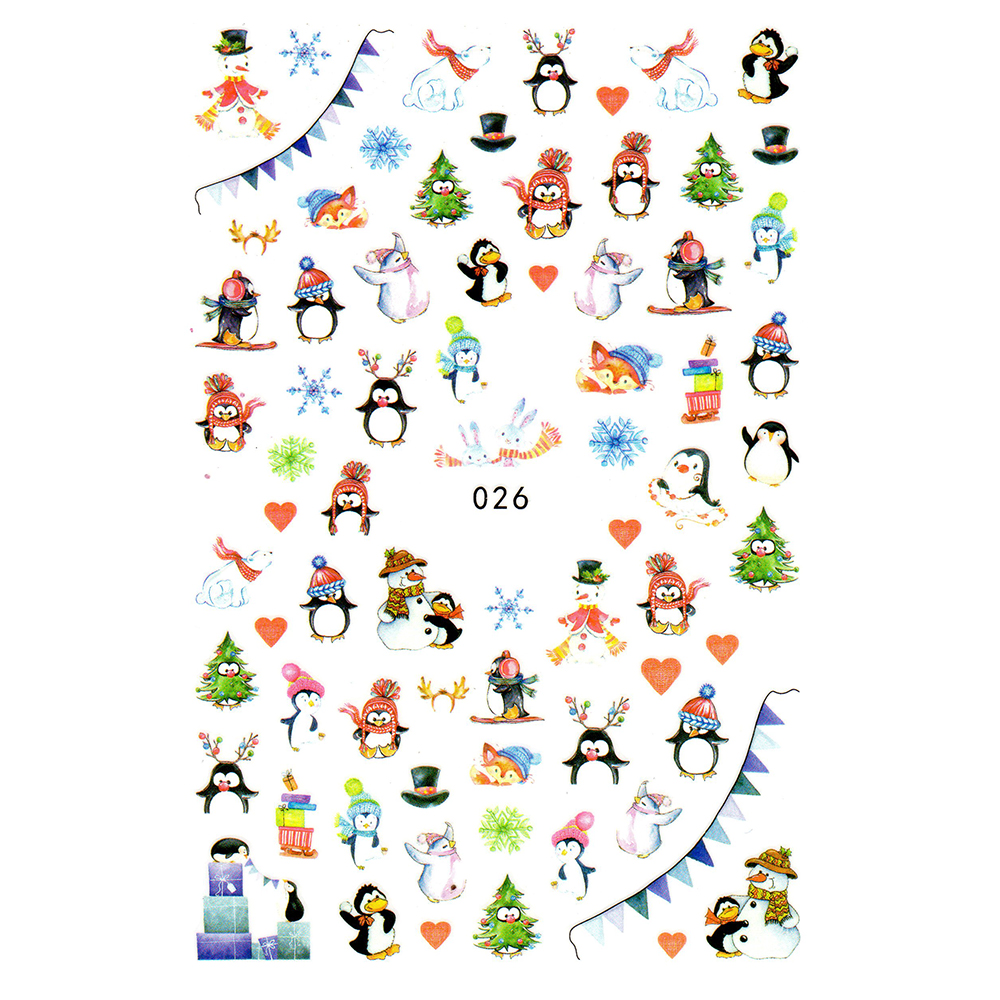 Sticker Lila Rossa pentru decor unghii, Craciun Revelion si iarna, nail art xf026, [2],https:lilarossa.ro