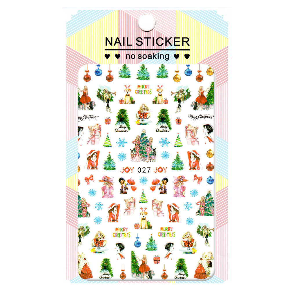 Sticker Lila Rossa pentru decor unghii, Craciun Revelion si iarna, nail art xf027