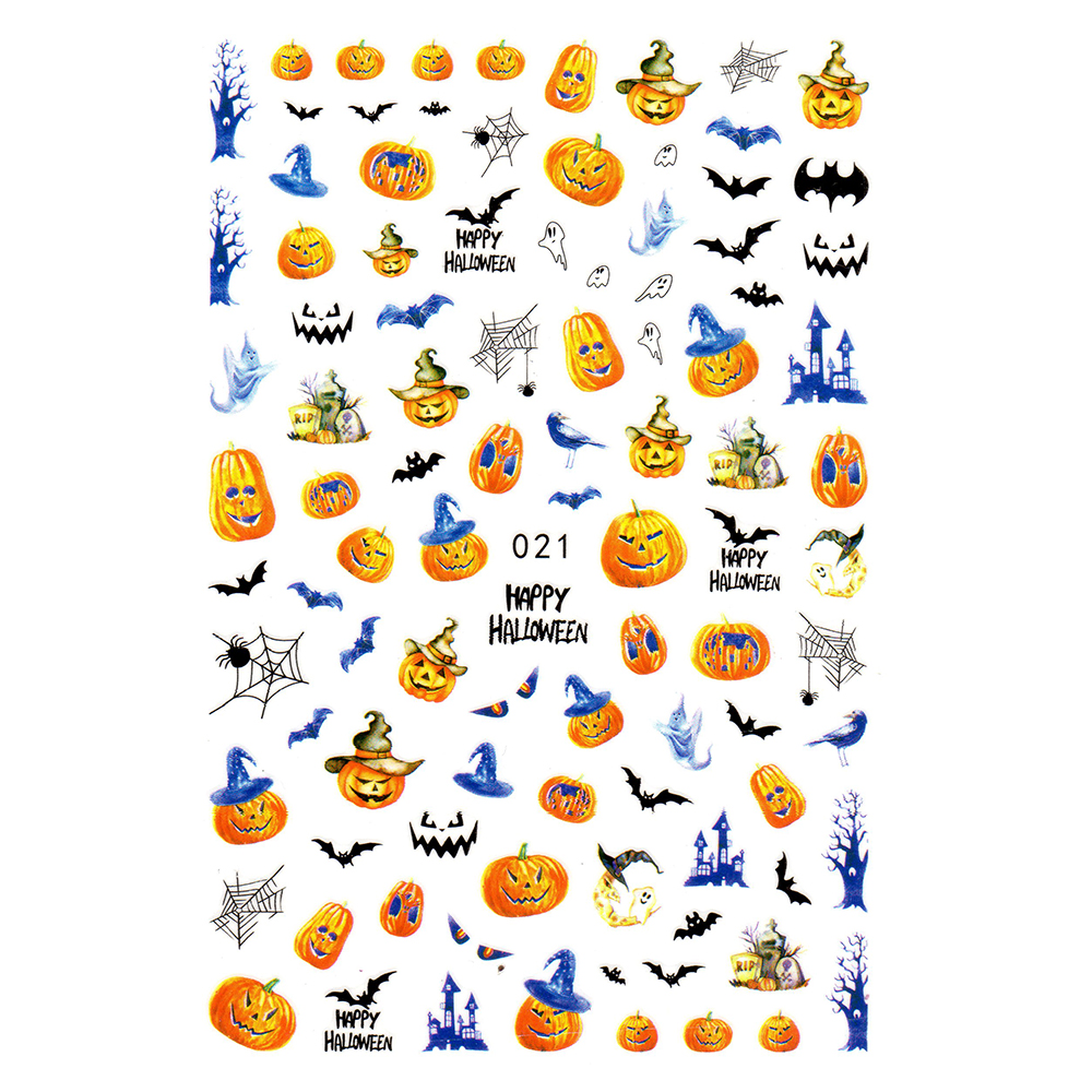 Sticker Lila Rossa pentru decor unghii, Halloween edition, nail art xf021, [2],https:lilarossa.ro