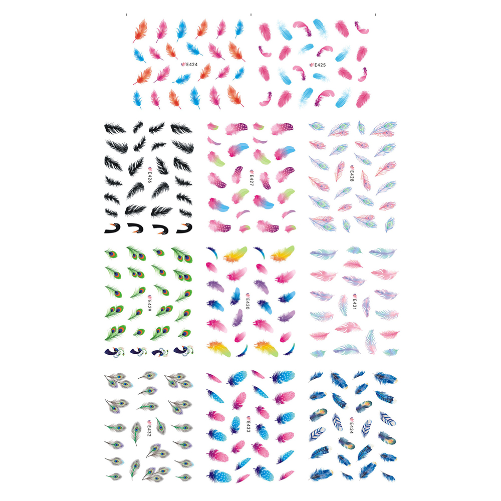 Set stickere A5 pentru decor unghii cu linii si forme, 11 buc, E-424-434