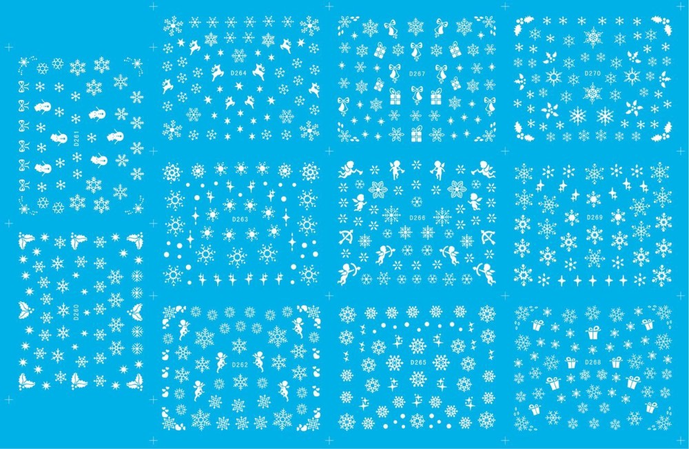 Sticker nail art Craciun, Revelion si iarna, D-260-270