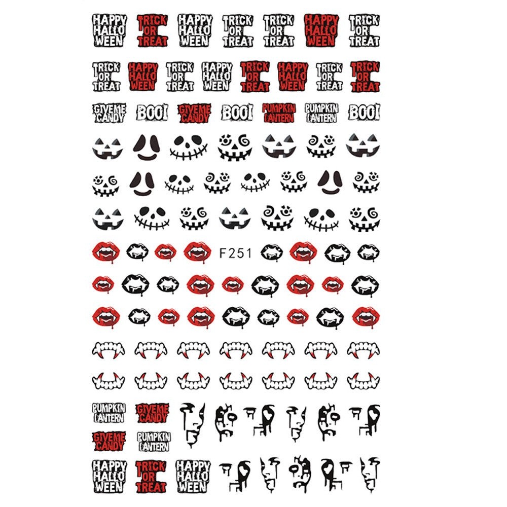 Poze Stickere pentru decor unghii Lila Rossa, pentru Halloween, f251