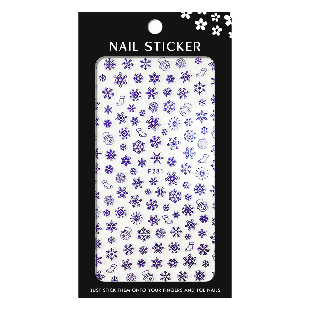 Stickere pentru decor unghii Lila Rossa, Craciun, Revelion, pentru iarna, f281-blue