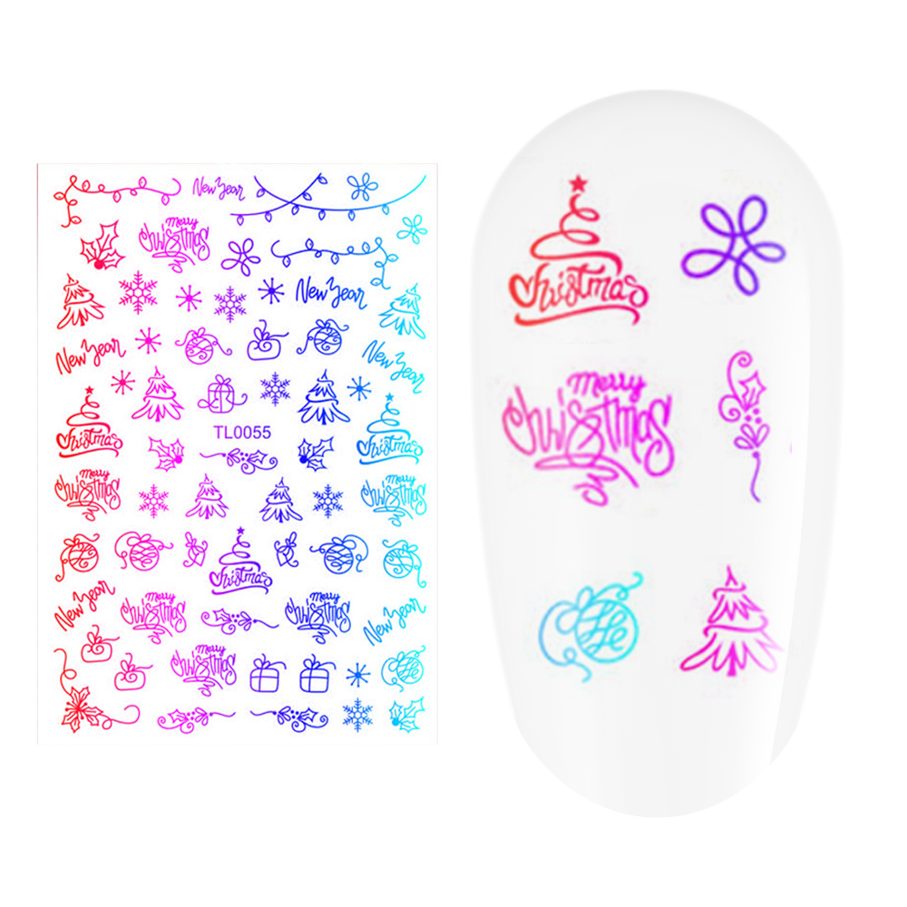 Sticker nail art Lila Rossa, pentru Craciun, Revelion si iarna, 14.5 x 9.1 cm, tl0055