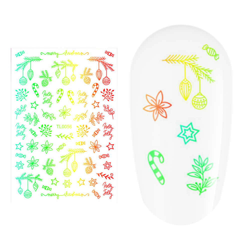 Sticker nail art Lila Rossa, pentru Craciun, Revelion si iarna, 14.5 x 9.1 cm, tl0056