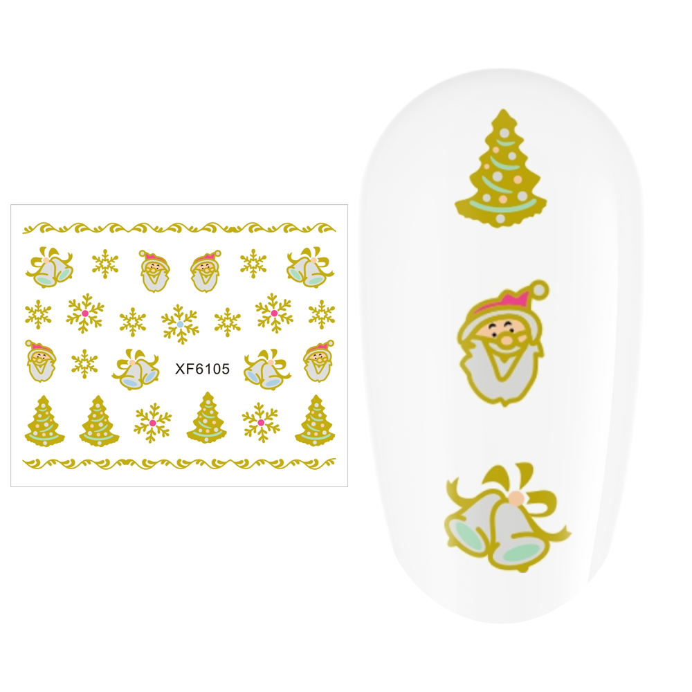 Sticker nail art Lila Rossa, pentru Craciun, Revelion si iarna, 7.2 x 10.5 cm, xf6105 10.5 imagine noua 2022